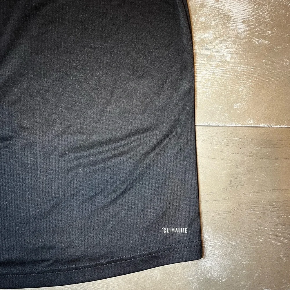 Adidas Black Athletic There Button Polo Short Sleeve Men’s Medium NWOT